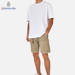 Wholesale Men’s Summer Casual Shorts Natural Cotton Elastane White Linen GT20211111-1