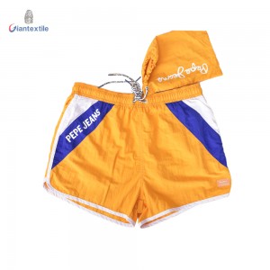 Men’s Beach Shorts Leisure Relaxed Comfortable Quick Drying Yellow 100% Polyester Shorts For Men