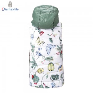 Hot Selling Baby Girl Padding Vest 100% Polyester Warm Cute Butterfly Print Jacket For Kid