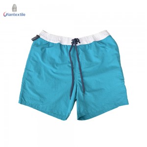 Men’s Sport Shorts Hawaii Style Sky Blue Solid Quick Drying 100% Polyester Shorts For Holiday