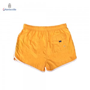 Men’s Beach Shorts Leisure Relaxed Comfortable Quick Drying Yellow 100% Polyester Shorts For Men