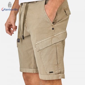 Wholesale Men’s Summer Casual Shorts Natural Cotton Elastane White Linen GT20211111-1