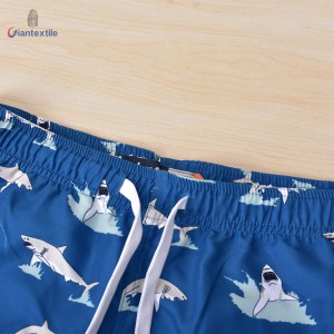 Men’s Beach Shorts Leisure Relaxed Blue Shark Print 100% Polyester Plus Size Casual Shorts For Men