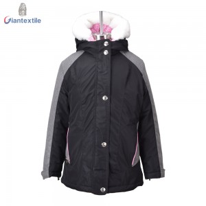 New Look Kid Winter Wear Two layers Polyester Warm Black And Pink Smart Casual Jacket For Girl