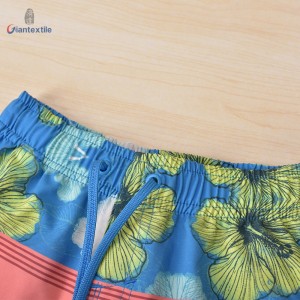 Men’s Shorts Splicing Color Big Floral Print Hawaii Naturally Breathable 100% Polyester Shorts For Holiday