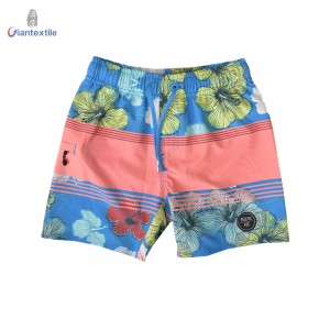 Men’s Shorts Splicing Color Big Floral Print Hawaii Naturally Breathable 100% Polyester Shorts For Holiday