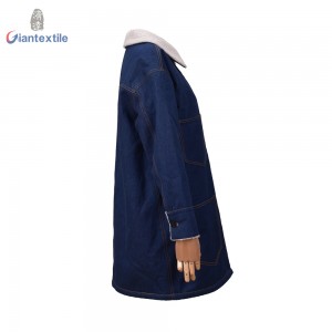 Best Quality Women’s Long Jacket Demin And Wool Warm And Comfortable Jacket In Winter For Women