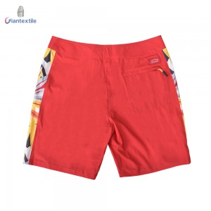 Men’s Beach Shorts Red And Yellow Bright-colored Novelty Print 100% Polyester Shorts For Men