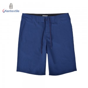 OEM Supplie Men’s Beach Shorts Leisure Relaxed Comfortable Blue Solid Summer Wear 100% Polyester Shorts For Men