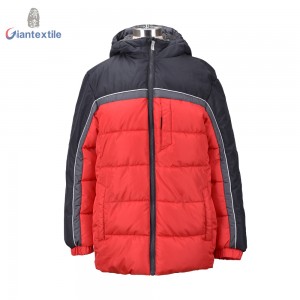 Custom Made Kid Wear Nice Look Red And Black Warm Comfortable Jacket In Winter For Boy