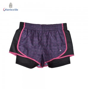 Women’s Shorts Purple Geometric Novelty Print Moisture-wicking 100% Polyester Shorts For Sport