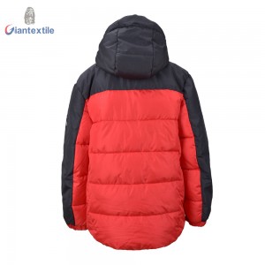 Custom Made Kid Wear Nice Look Red And Black Warm Comfortable Jacket In Winter For Boy