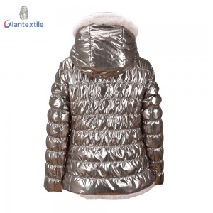 Quality Assurance Kid Winter Wear Bright-coloured 100% Polyester Gold Solid New Look Jacket For Girl