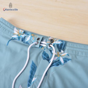 Men’s Beach Shorts Cleaner Look Big Floral Print Naturally Breathable 100% Polyester Shorts For Holiday