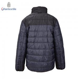 New Design Boy’s Two layers Polyester Padding Jacket Warm Blue And Black Jacket For Boy With Hat