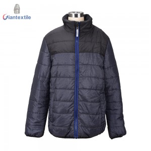 New Design Boy’s Two layers Polyester Padding Jacket Warm Blue And Black Jacket For Boy With Hat