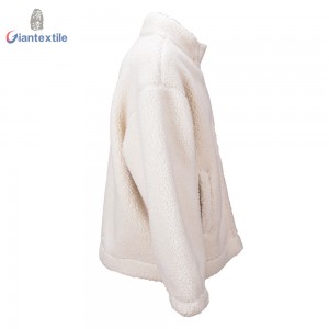 Best Selling Men’s Fleece Jacket White Solid Warm Plus Size Jacket For Men