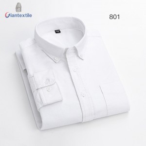 RTS Wholesale Custom Men’s Shirt 100% BCI Cotton Oxford 17 Color Options Stand-up Collar Long Sleeve Casual Shirt For Men GTCW-80