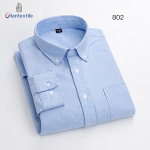 RTS Wholesale Custom Men’s Shirt 100% BCI Cotton Oxford 17 Color Options Stand-up Collar Long Sleeve Casual Shirt For Men GTCW-80