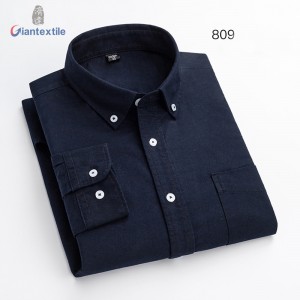 RTS Wholesale Custom Men’s Shirt 100% BCI Cotton Oxford 17 Color Options Stand-up Collar Long Sleeve Casual Shirt For Men GTCW-80
