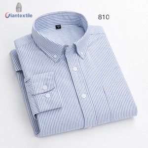 RTS Wholesale Custom Men’s Shirt 100% BCI Cotton Oxford 17 Color Options Stand-up Collar Long Sleeve Casual Shirt For Men GTCW-80