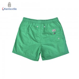 Men’s Beach Shorts Summer Leisure Relaxed Comfortable Bright-colored Green 100% Polyester Shorts For Men