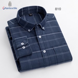 RTS Wholesale Custom Men’s Shirt 100% BCI Cotton Oxford 17 Color Options Stand-up Collar Long Sleeve Casual Shirt For Men GTCW-80