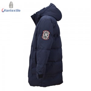 Bespoke Padding Jacket Designing Winter Wear 100% Polyester Warm Navy Jacket For Men