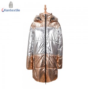Make-To-Order Women’s Padding Jacket Bright-coloured 100% Polyester High Quality Gold Jacket For Women