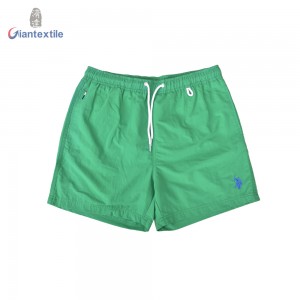 Men’s Beach Shorts Summer Leisure Relaxed Comfortable Bright-colored Green 100% Polyester Shorts For Men