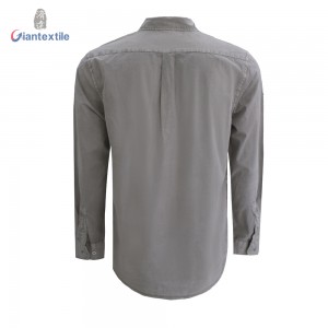 Men’s Casual Shirt 100% Cotton Garment Dyed Solid Plain Shirt For Men Eu2109-526