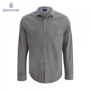 Men’s Casual Shirt 100% Cotton Garment Dyed Solid Plain Shirt For Men Eu2109-526
