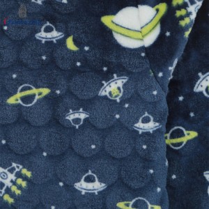 Christmas Hot Sale Cute Cartoon Space Print Winter Warm 100% Polyester Children Wear Kids Pajamas Sets GT20211108-2