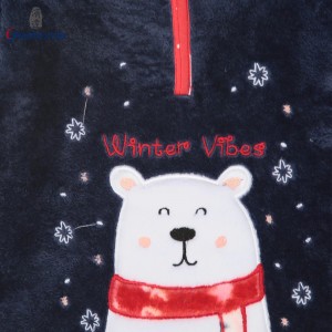 New Design Christmas Theme Cartoon Children Wear Kids Pajamas Bear Print 100% Polyester Long Sleeve Pajamas Sets GT20211108-4