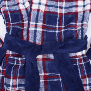 Hot Sale Check Child Wear Kids Pajamas Tie Boy’s 100% Polyester Long Sleeve Pajamas Sets GT20211123-2