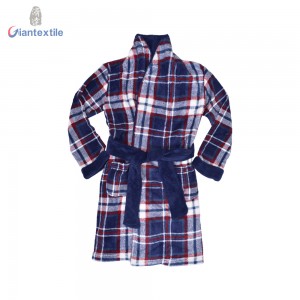 Hot Sale Check Child Wear Kids Pajamas Tie Boy’s 100% Polyester Long Sleeve Pajamas Sets GT20211123-2