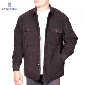 New Look Double-layer Men’s Shirt 100%Cotton 100% Polyester 21W Corduroy Casual Long Sleeve Shirt For Men GT20211208-1