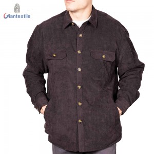New Look Double-layer Men’s Shirt 100%Cotton 100% Polyester 21W Corduroy Casual Long Sleeve Shirt For Men GT20211208-1