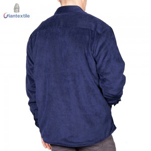 Accept OEM Logo Double-layer Men’s Shirt Cotton/Polyester 21W Corduroy Warm Casual Long Sleeve Shirt For Men GT20211208-2