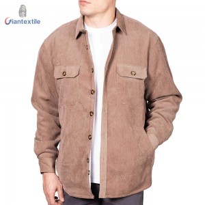 Support Custom Winter Warm Men’s Shirt Double-layer 21W Corduroy Casual Long Sleeve Shirt For Men GT20211208-3