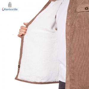 Support Custom Winter Warm Men’s Shirt Double-layer 21W Corduroy Casual Long Sleeve Shirt For Men GT20211208-3