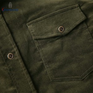 Drop Shipment Men’s Shirt 100% BCI Cotton Long Sleeve Two Pocket 21W Solid Corduroy Casual Shirt For Men GT20211209-1