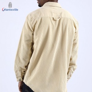 Wholesale Price Men’s Shirt 100% Cotton Long Sleeve Two Pocket Warm 8W Solid Corduroy Casual Shirt For Men GT20211209-2