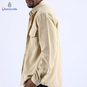 Wholesale Price Men’s Shirt 100% Cotton Long Sleeve Two Pocket Warm 8W Solid Corduroy Casual Shirt For Men GT20211209-2