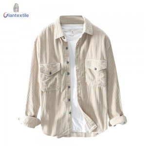 Best Sale Winter Men’s Corduroy Jacket 100% BCI Cotton Long Sleeve Comfortable 8W Solid Casual Shirt For Men GT20211209-3