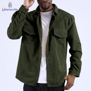 Newly Designed Winter Men’s Corduroy Jacket 100% Cotton Long Sleeve Classical 8W Solid Casual Shirt For Men GT20211209-5