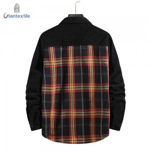 Good Selling Winter Men’s Corduroy Jacket 100% BCI Cotton Long Sleeve Newly 11W Solid Personality Stitching Shirt For Men GT20211209-7