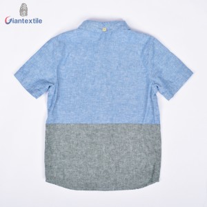 Autumn New Fashion Kids Wear Linen Cotton Personality Stitching Long Sleeve Good Hand Feel Shirt For Children GT20211230-4