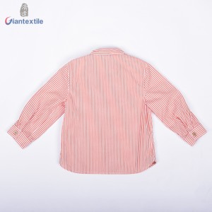 High Quality Baby Wear Long Sleeve 100% Cotton Classic Casual Red And White Stripe Smart Casual Children Shirt GT20211230-5