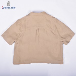 Summer Hawaii Collar Kids Wear Linen Cotton High Quality Long Sleeve Good Hand Feel Shirt For Holiday GT20211230-6